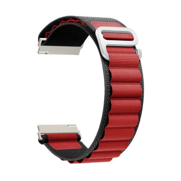 Ремешок нейлоновый петлевой для часов Lyambda NAVI 20мм, чёрный/красный